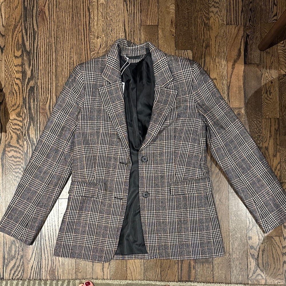 Women’s & Other Stories Plaid Blazer - Black and Brown